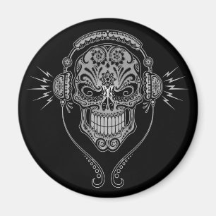 Íman Crânio do açúcar do DJ - preto