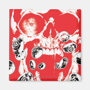 Íman Crânio e anéis - vermelho