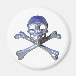 Íman Crânio e crossbones do cromo