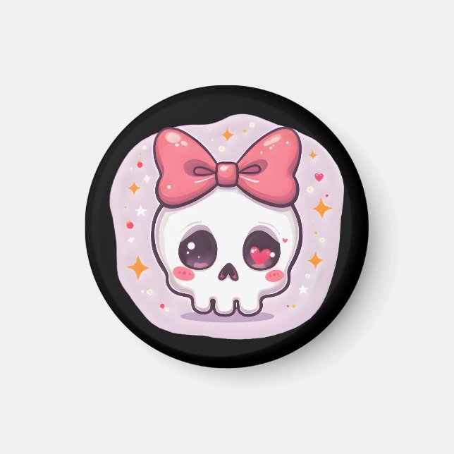 Íman Cranio Pastel Goth com Laço (Frente)