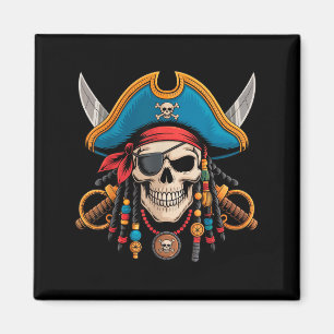 Íman Crânio Pirata E Crossbones Skeleton Halloween Para