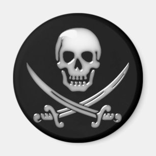 Íman Crânio Pirata e Espadas Cruzadas