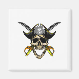 Íman Crânio Pirata e Espadas Cruzadas