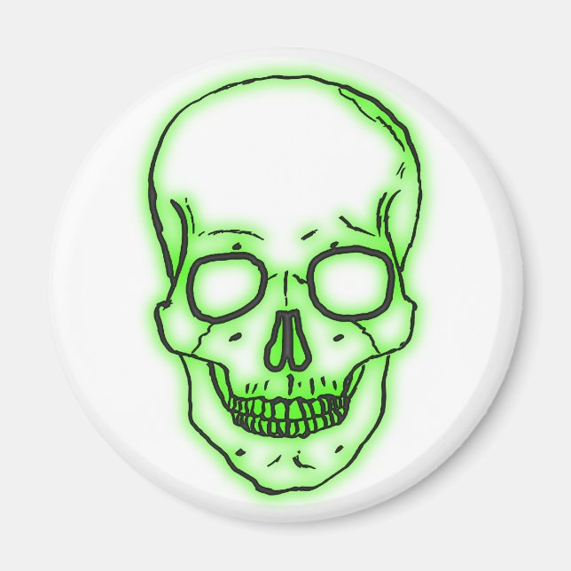 Íman crânio verde caveira green skull (Frente)
