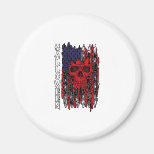 Íman Cranio Vermelho do Dia das Bruxas Bandeira America