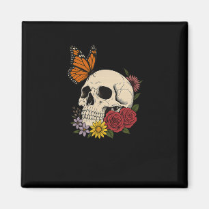 Íman Crânios Borboleta Monarca Flores Halloween Homens 