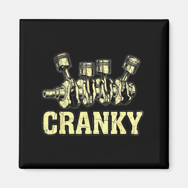 Íman Cranky Car Engine Crankshaft Fathers Day Dad Men H (Frente)