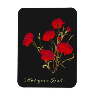 Íman Cravo Vermelho Floral Elegante Personalizável