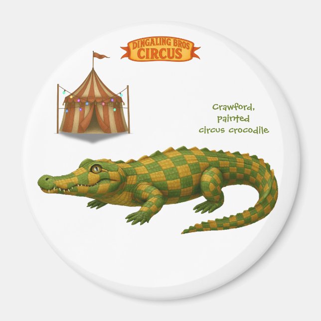 Íman Crawford, crocodilo de circo pintado (Frente)