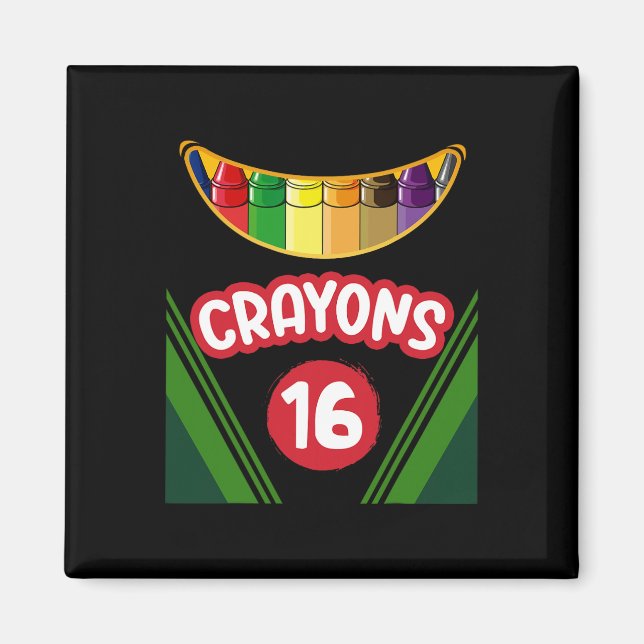 Íman Crayon Box Diversão Professora Estudante Crayon Sq (Frente)