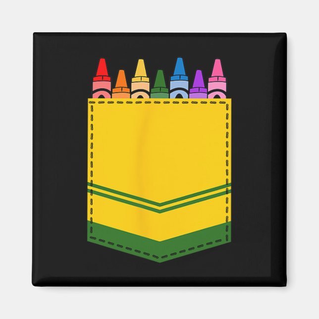 Íman Crayon Box Pocket Teacher Gift Costume (Frente)