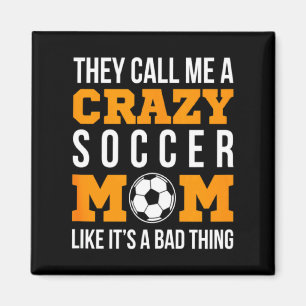 Íman Crazy Futebol Mãe de Futebol Louco do Vintage T