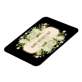 Íman Cream Floral Happy Dia de as mães Magnet