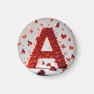 Íman Creative Alphabet - Letra A com Formas Cardíacas