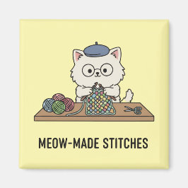 Íman Creative Cute Cat Knitting Craft Cartoon Magnet