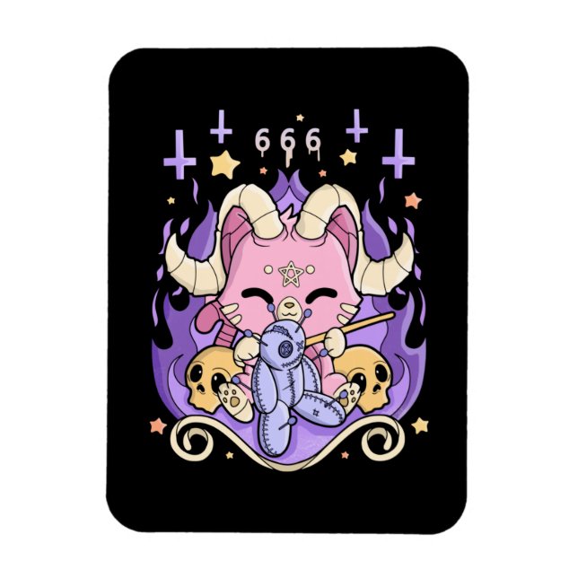 Íman Creepy Kawaii Chibi Horror Cute Creepy Gótico (Vertical)