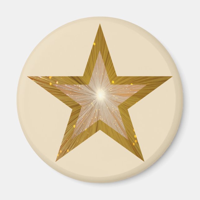 Íman Creme redondo de imã de geladeira de estrelas Dour (Frente)
