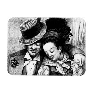 Íman Crescendo velho junto Casal Ama arte romântica