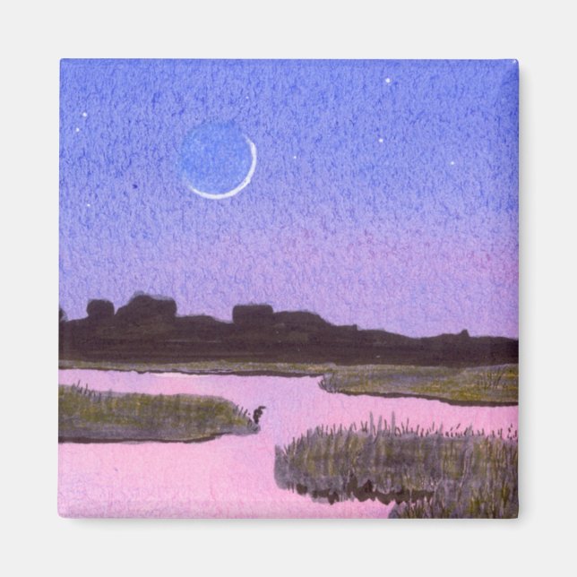 Íman Crescent Moon & Heron Twilight Marsh (Frente)