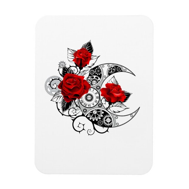 Íman Crescente Mecânico com Rosas vermelhas (Vertical)