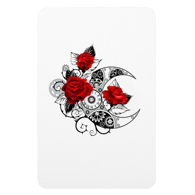 Íman Crescente Mecânico com Rosas Vermelhas (Vertical)