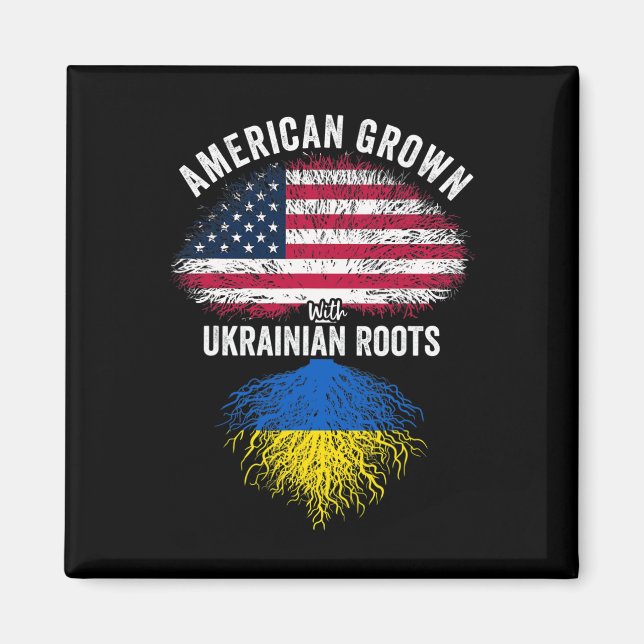 Íman Crescido Americano Com Raízes Ucranianas Bandeira  (Frente)