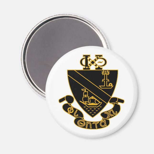 Íman Crest da Phi Chi Theta | Dourado e Preto (Front/Back)