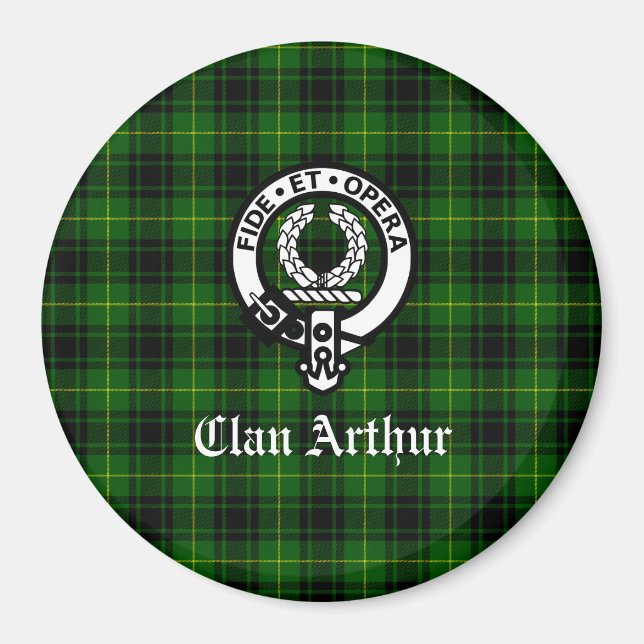 Íman Crest e Tartan do Clã Arthur / MacArthur (Frente)