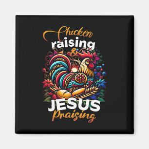 Íman Criação de frango fofo Jesus elogiando a fé das mu