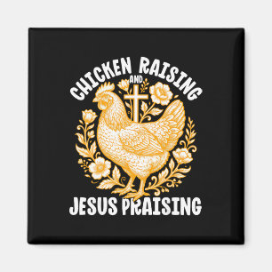 Íman Criação de Frango Jesus Louvando Galo Cristão F