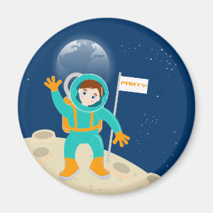 Íman Criança astronauta na festa de aniversário da lua