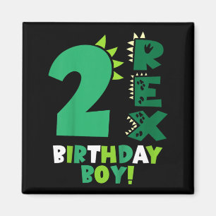 Íman Crianças 2 Rex Aniversário Menino Dois Rex Dinossa