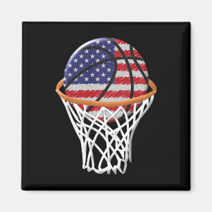 Íman Crianças 4 de julho Basquete USA Flag Kids Youth B