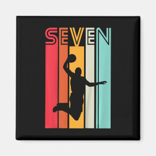 Íman Crianças 7 Birthday Bysketbyll Lover Gift 7 Anos O