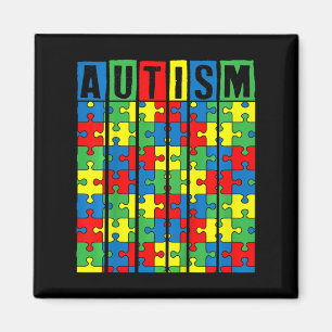 Íman Crianças Autismo Sensibilização Peça Quebra-cabeça