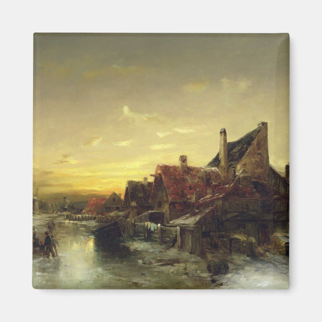 Íman Crianças Brincando no Gelo (Frente)