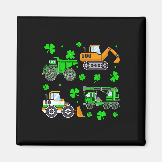 Íman Crianças Caminhão de Construção Irlandês Guindaste (Frente)