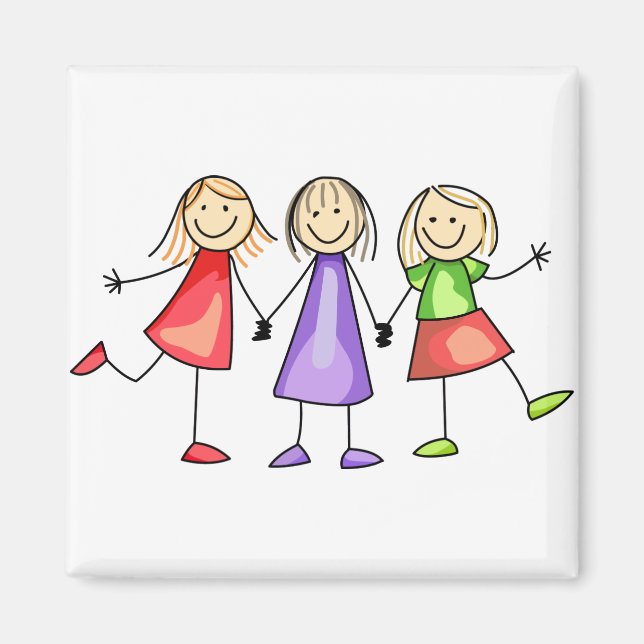 Íman Crianças com Figura Stick (Frente)