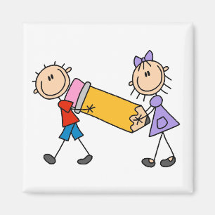 Íman Crianças Com Lápis