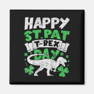 Íman Crianças Crianças Feliz St Pat Trex Dia Dino St Pa