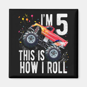Íman Crianças De 5 Anos 5 Birthday Garoto Monster Ca