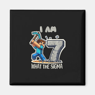 Íman Crianças de 7 Anos Sigma Pixel Art Mineração Gamer