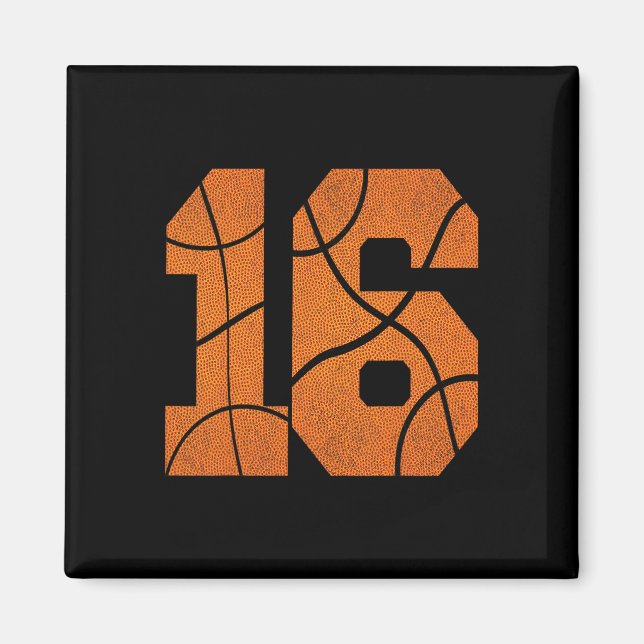 Íman Crianças de basquete de 16º aniversário (Frente)