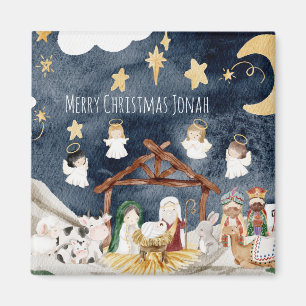 Íman Crianças de Natal Cristão de Nome Personalizado