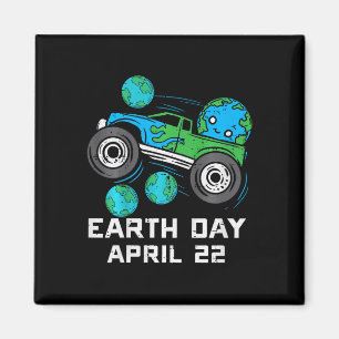 Íman Crianças Dia da Terra 22 de abril Monster Truck Cu