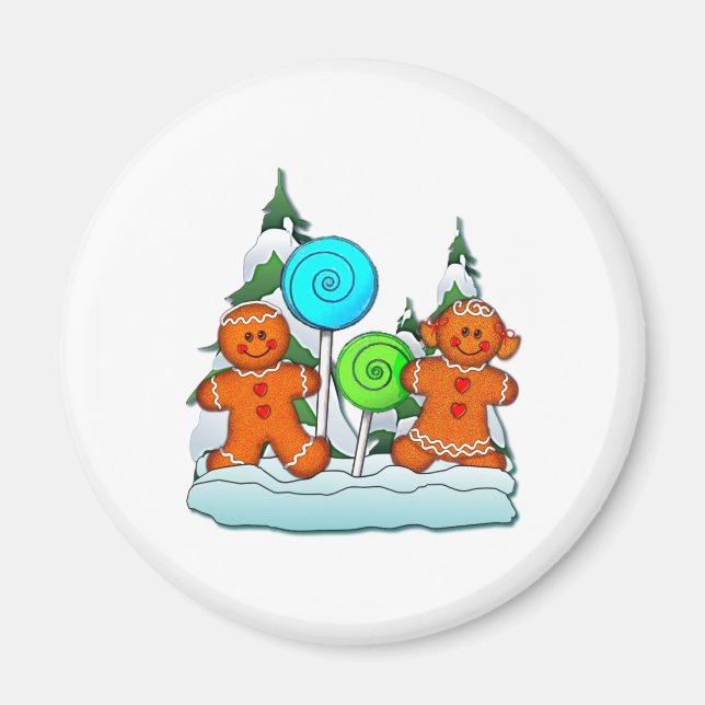 ÍMAN CRIANÇAS E LOLÍPOPES DE GINGERBREAD DE SHARON SHAR (Frente)