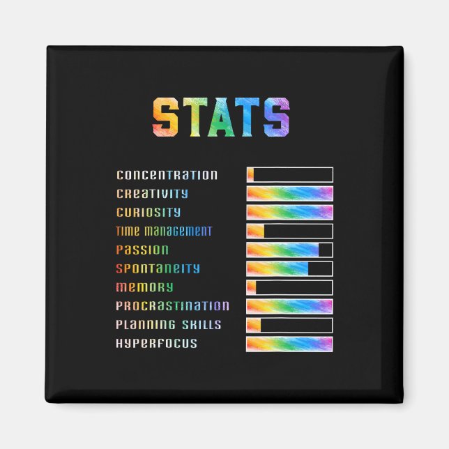 Íman Crianças Engraçadas Com Adhd Stats Neurodiversity  (Frente)