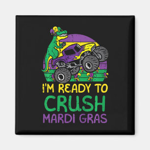 Íman Crianças Esmagam Mardi Gras Dino Monster Truck Fun