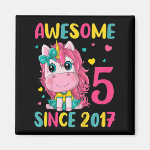 Íman Crianças Festa de aniversário 5 Garota Unicórica 5