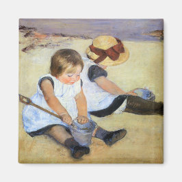 Íman Crianças Jovens Jogando na Praia (Mary Cassatt)